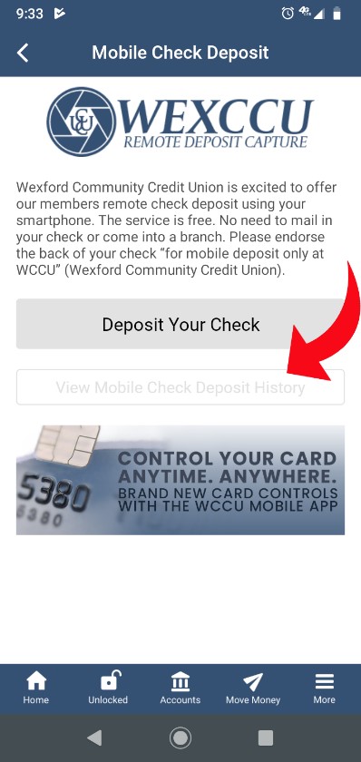 WexCCU Mobile Check Deposit