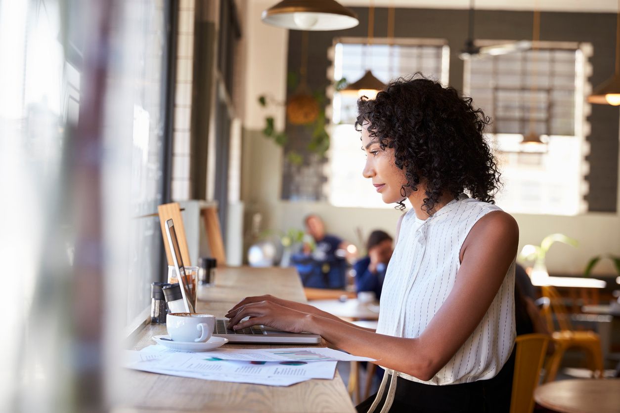 woman using laptop computer