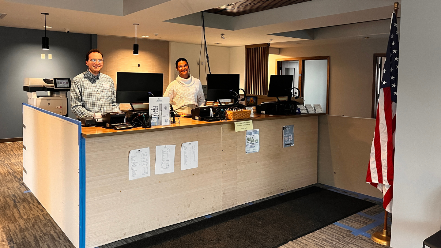 New front desk - same smiling faces!