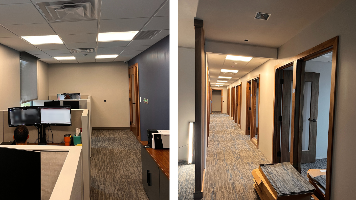 New offices and hallways! Lookin' sharp!