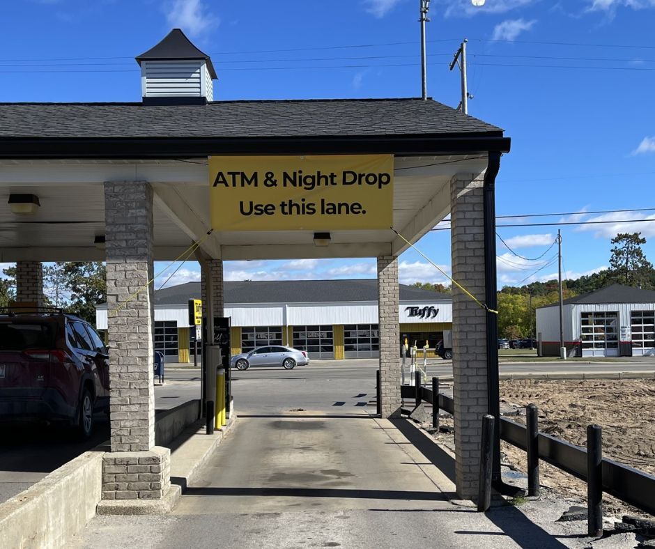 The new ATM line uses lane 3 of the drive through.